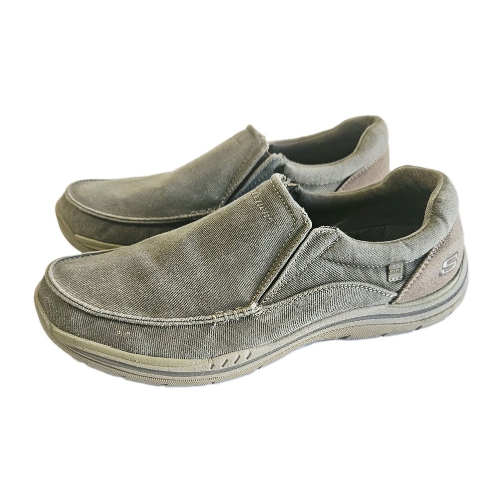 Skechers Men's Expected Avillo Relaxed Fit Slip-On Shoes Khaki Size 10
